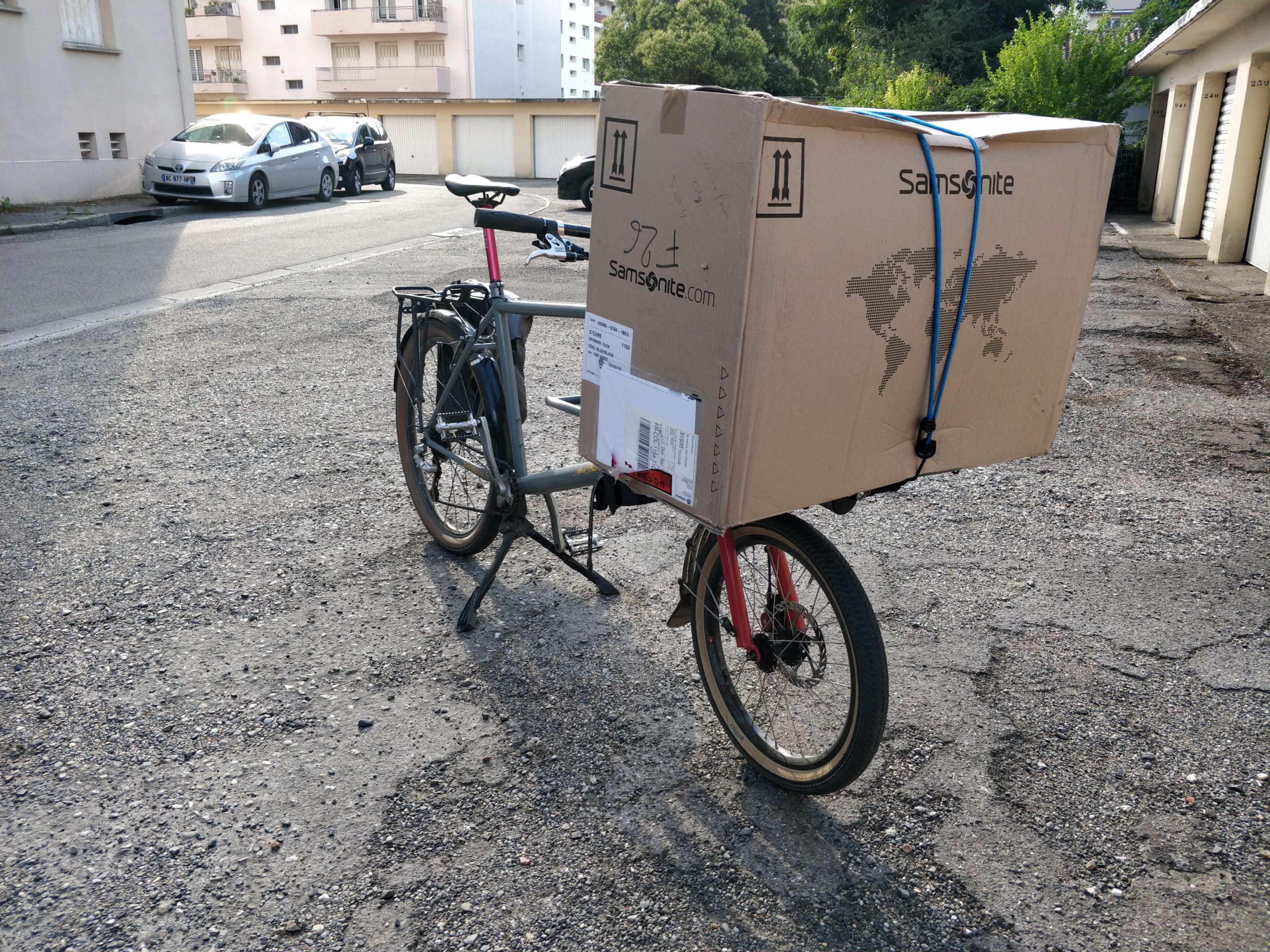 transport de colis à vélo