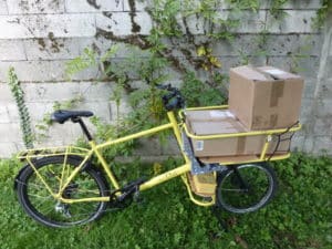 transport de colis à vélo
